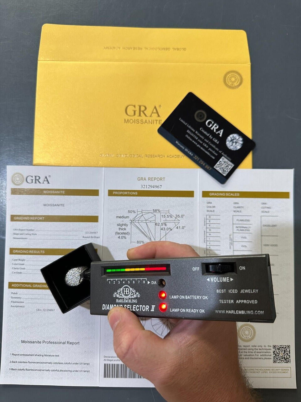 HarlemBling Men's Real Solid 925 Silver MOISSANITE Baguette Passes Tester Pinky RING Hip Hop