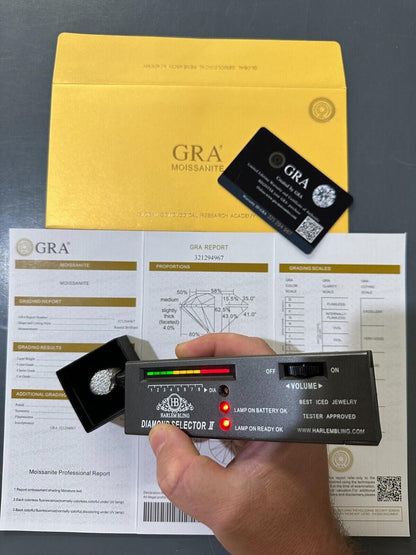 HarlemBling Men's Real Solid 925 Silver MOISSANITE Baguette Passes Tester Pinky RING Hip Hop