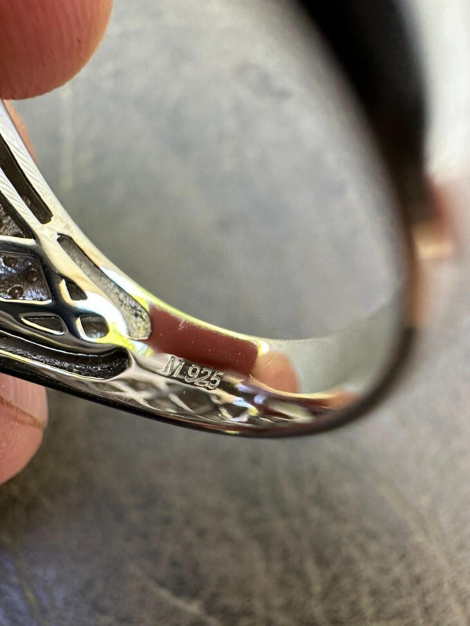 HarlemBling Men's Real Solid 925 Silver MOISSANITE Baguette Passes Tester Pinky RING Hip Hop