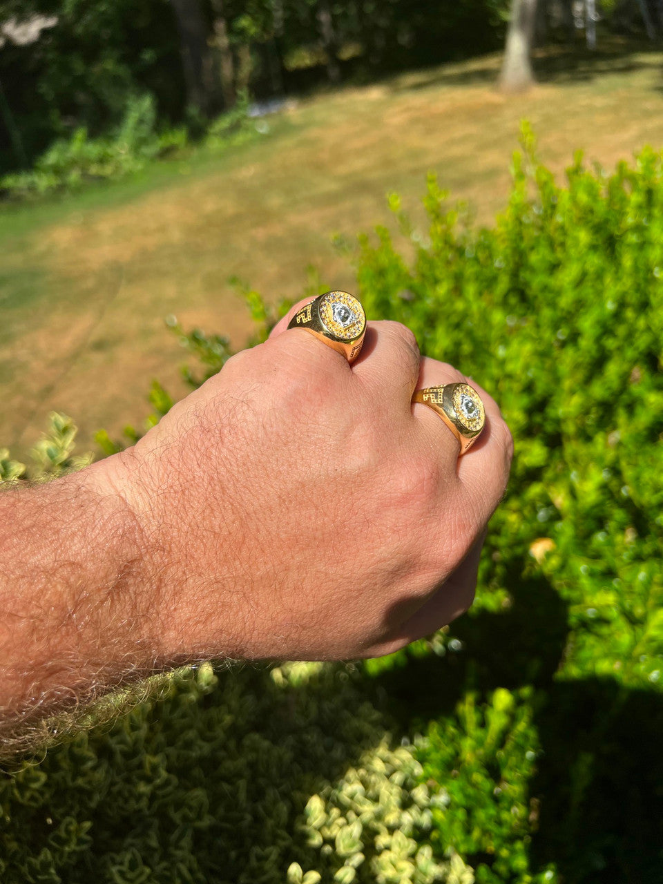 HarlemBling Mens Real Solid 925 Sterling Silver 14k Gold Vermeil Medusa Hip Hop Ring Sz 7-13