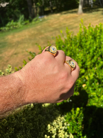 HarlemBling Mens Real Solid 925 Sterling Silver 14k Gold Vermeil Medusa Hip Hop Ring Sz 7-13