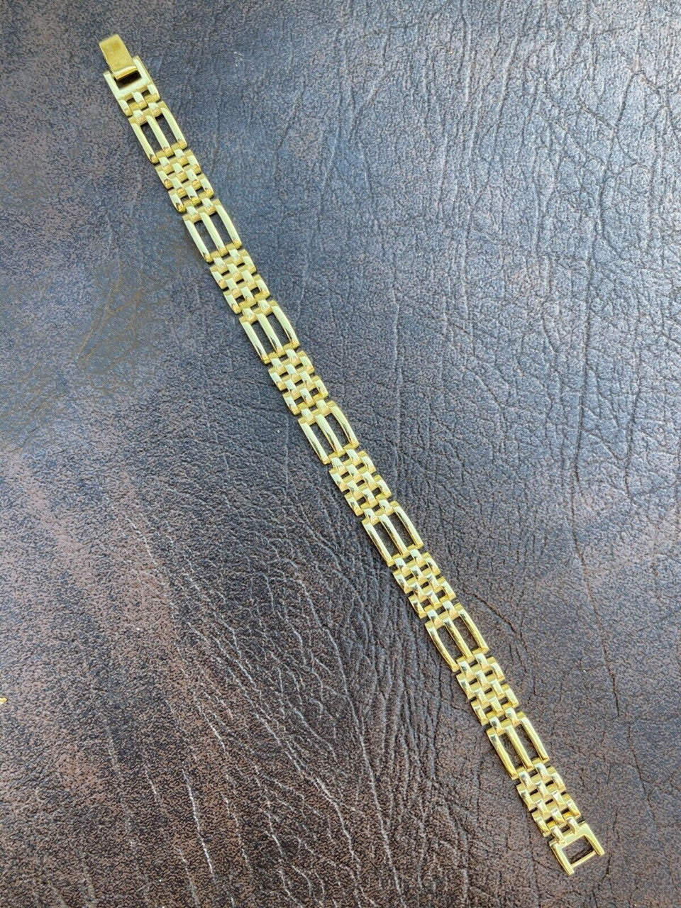 HarlemBling Mens Real Solid 925 Sterling Silver 14k Gold Vermeil Panther Link Bracelet 10mm