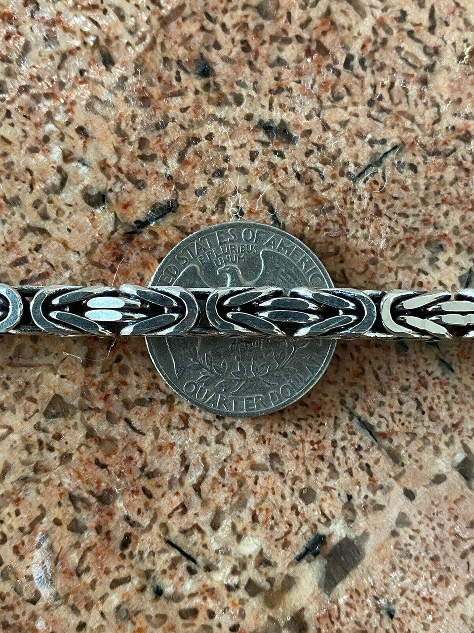 HarlemBling Mens Real Solid 925 Sterling Silver Byzantine Bracelet 6mm 31 Grams 7.5 Heavy