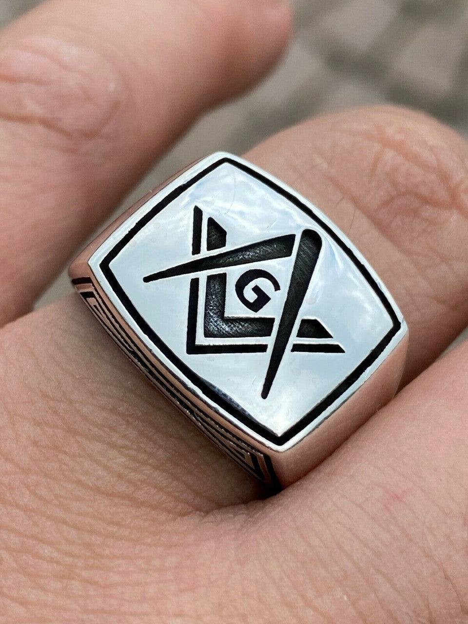Stainless Steel Men's Freemason Masonic Casting Ring Band Size #7-12 Vintage Stainless Steel Men's Freemason Masonic Casting Ring Band Size #7-12 Vintage