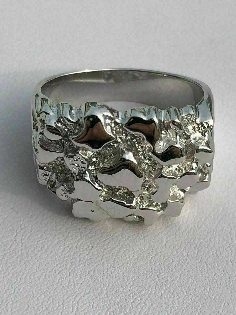 Men's REAL Solid 925 Sterling Silver Heavy Nugget Ring sz 6 7 8 9