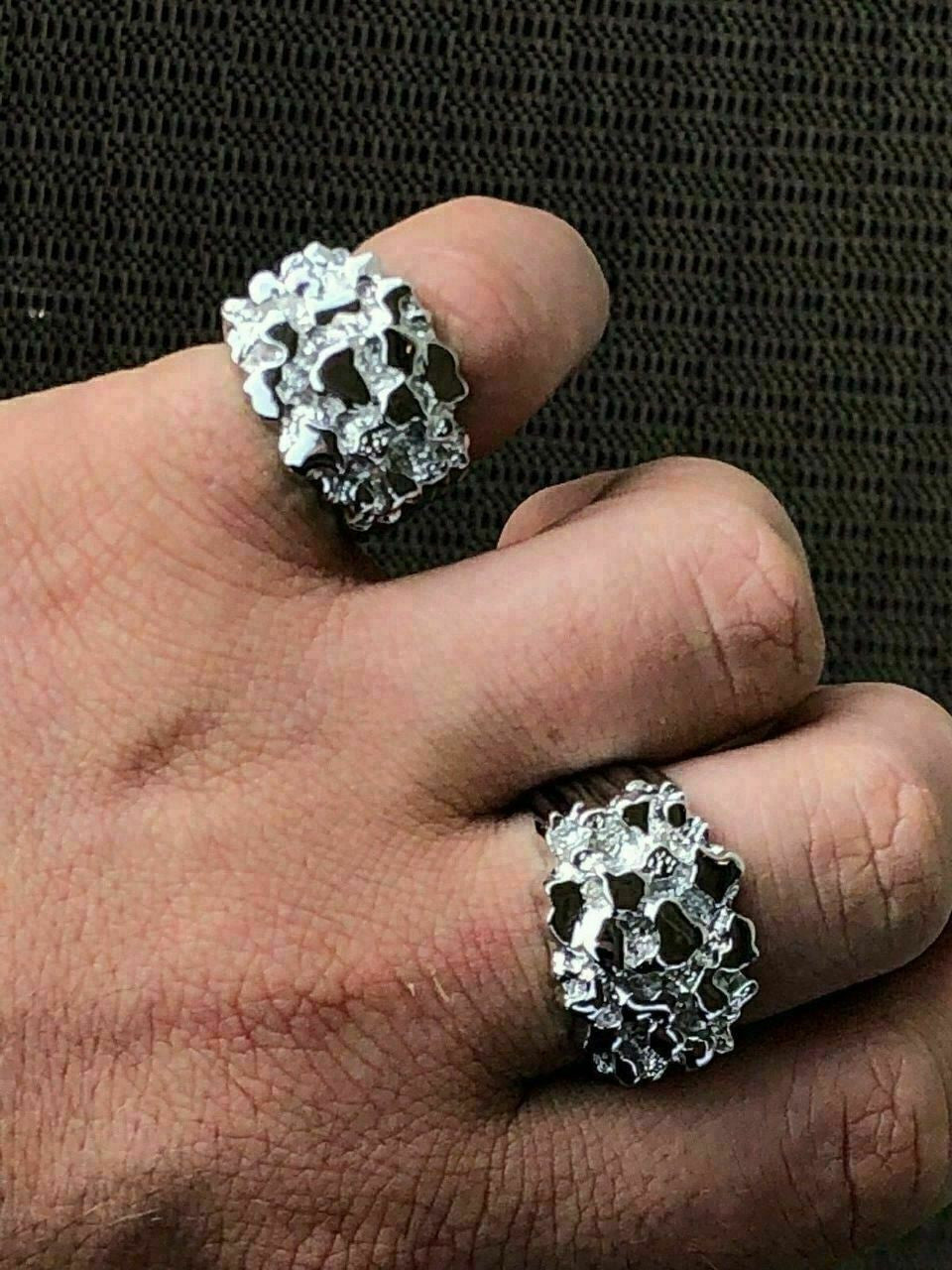 Men's REAL Solid 925 Sterling Silver Heavy Nugget Ring sz 6 7 8 9