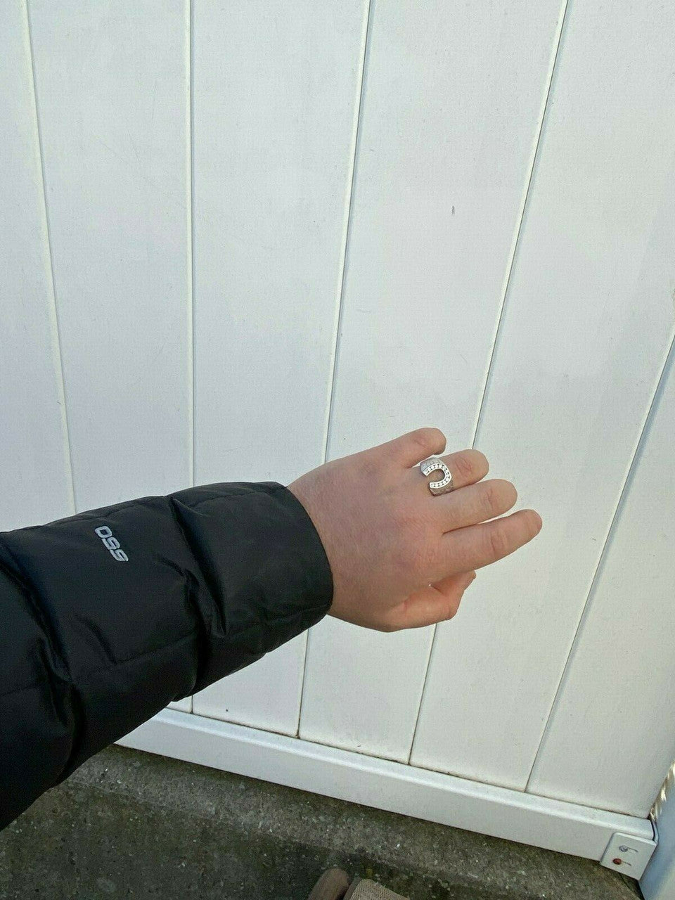 HarlemBling Mens Real Solid 925 Sterling Silver Lucky Horseshoe Ring Iced Sizes 7-13 Pinky