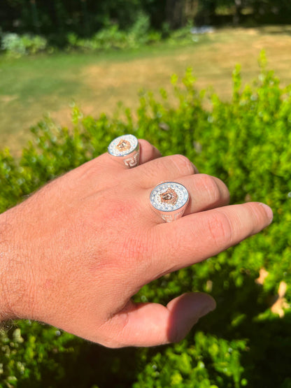 HarlemBling Mens Real Solid 925 Sterling Silver Medusa Hip Hop Iced Out Ring Sz 7-13