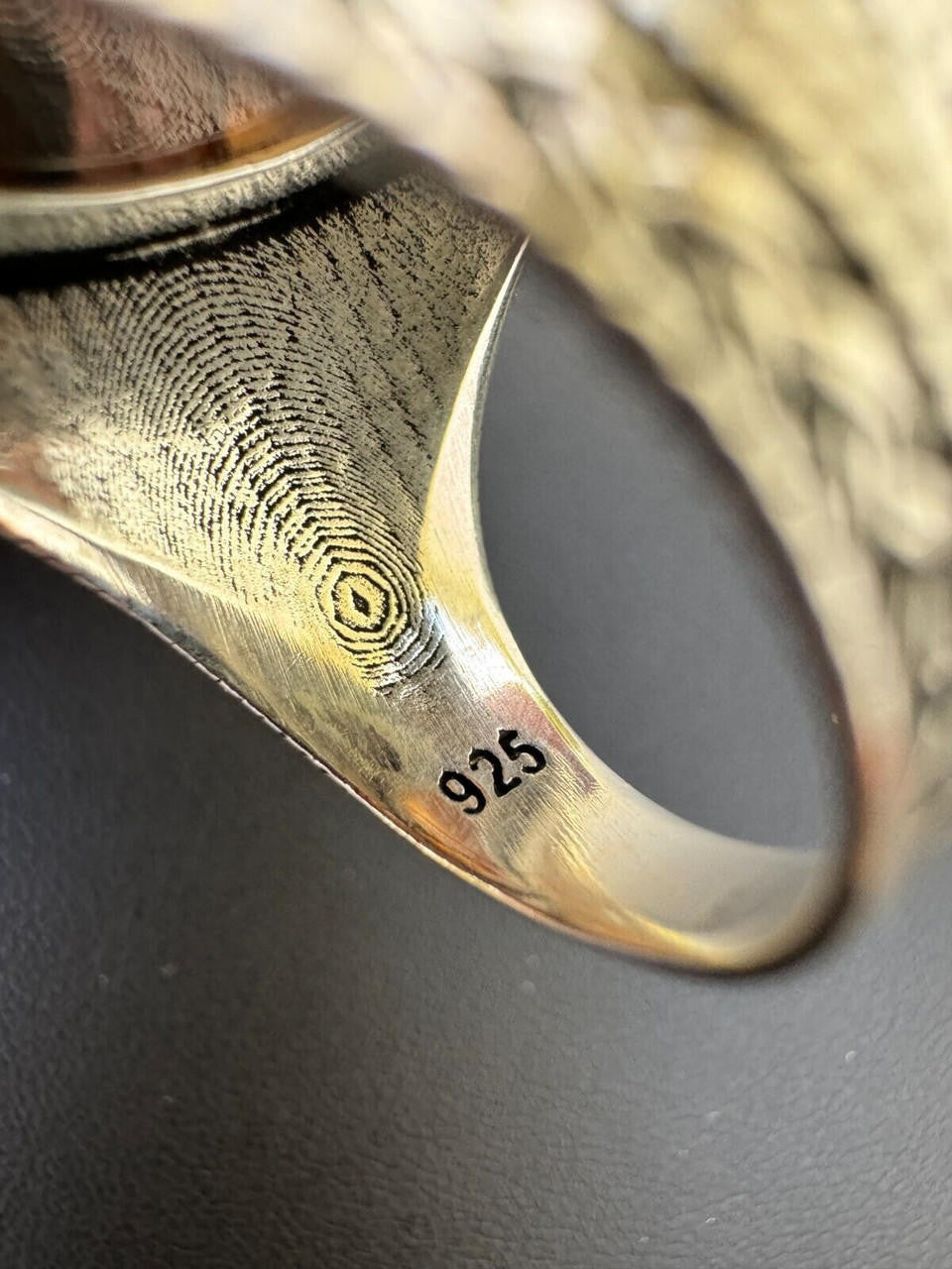 HarlemBling Mens Real Solid 925 Sterling Silver Natural Agate Gemstone Handmade Ring Sz 6-13