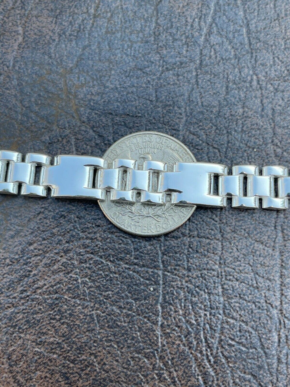 HarlemBling Mens Real Solid 925 Sterling Silver Plain Presidential Link Hip Hop Bracelet