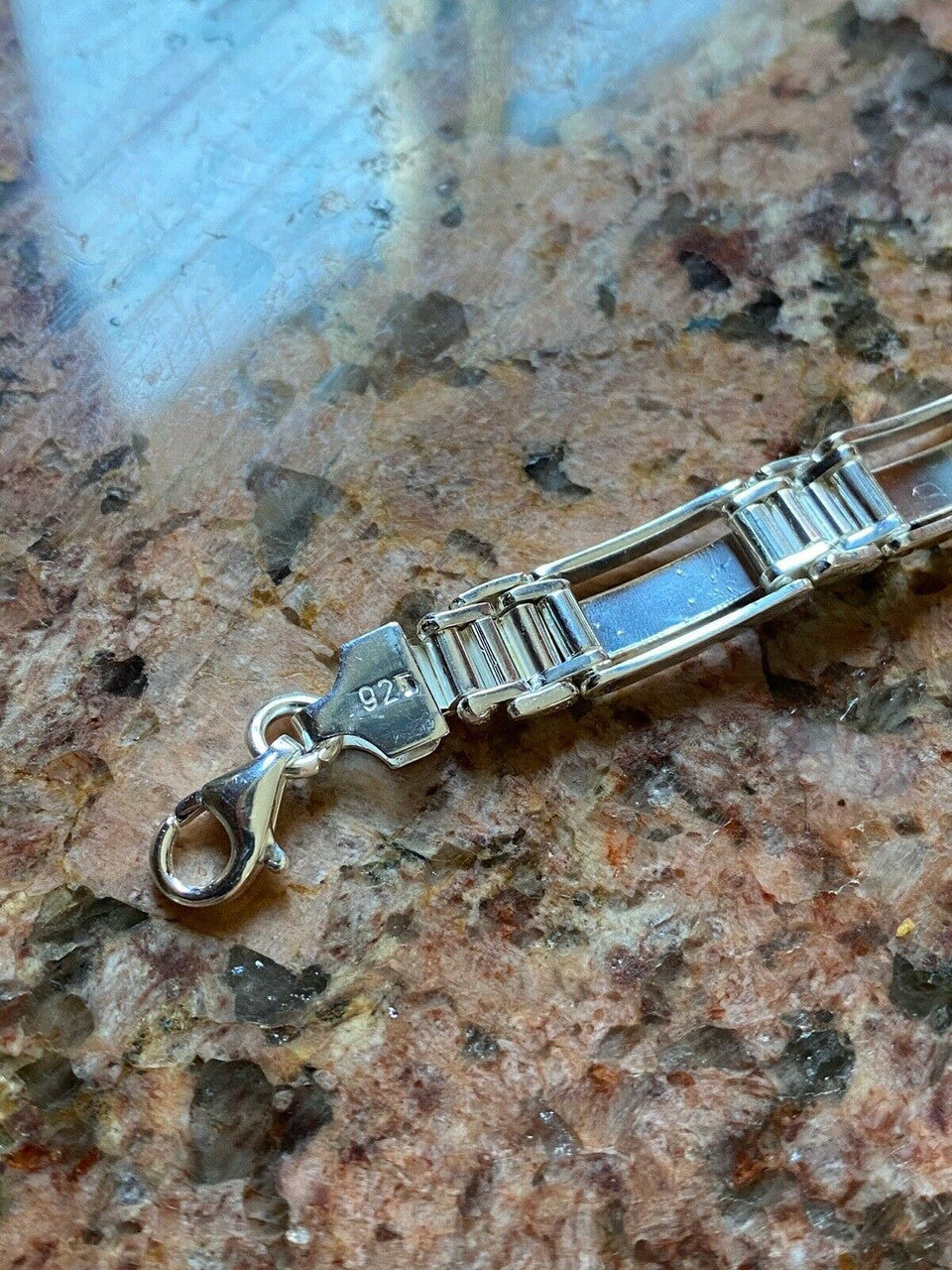 HarlemBling Mens Real Solid 925 Sterling Silver Presidential Custom Link Bracelet 9mm Wide