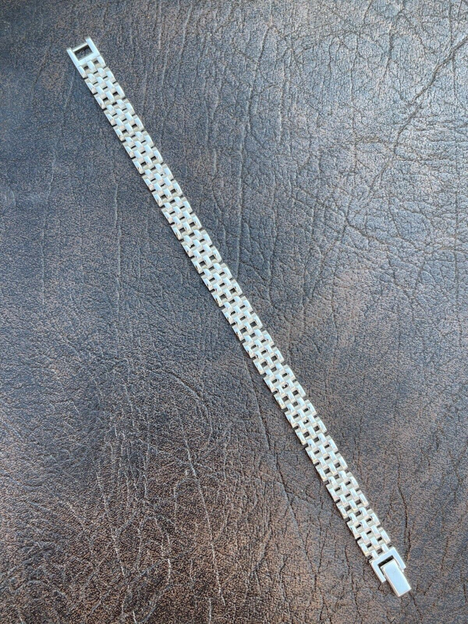 HarlemBling Mens Real Solid 925 Sterling Silver Presidential Custom Watch Link Bracelet 10mm