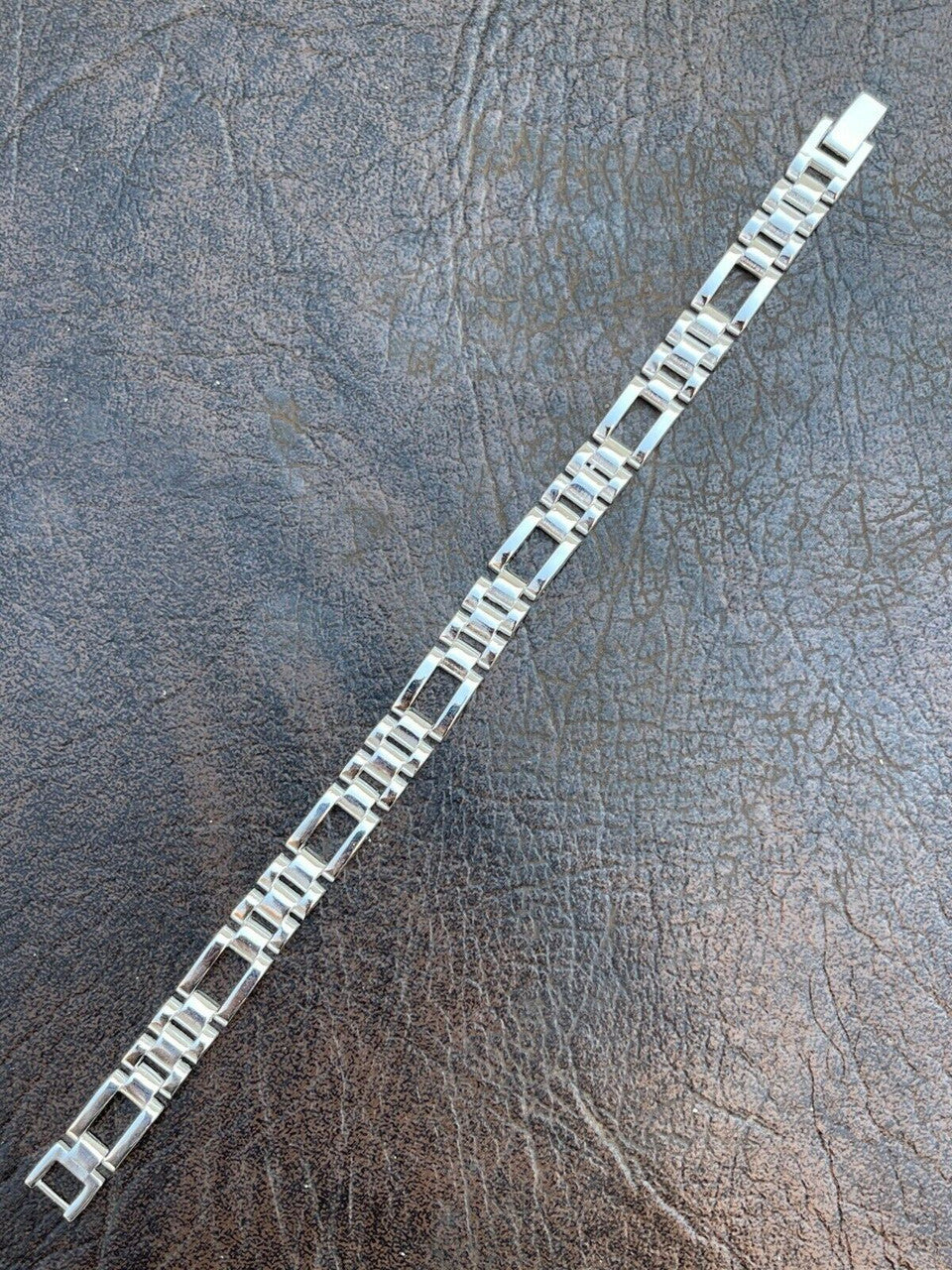 HarlemBling Mens Real Solid 925 Sterling Silver Presidential Panther Link Bracelet Hip Hop