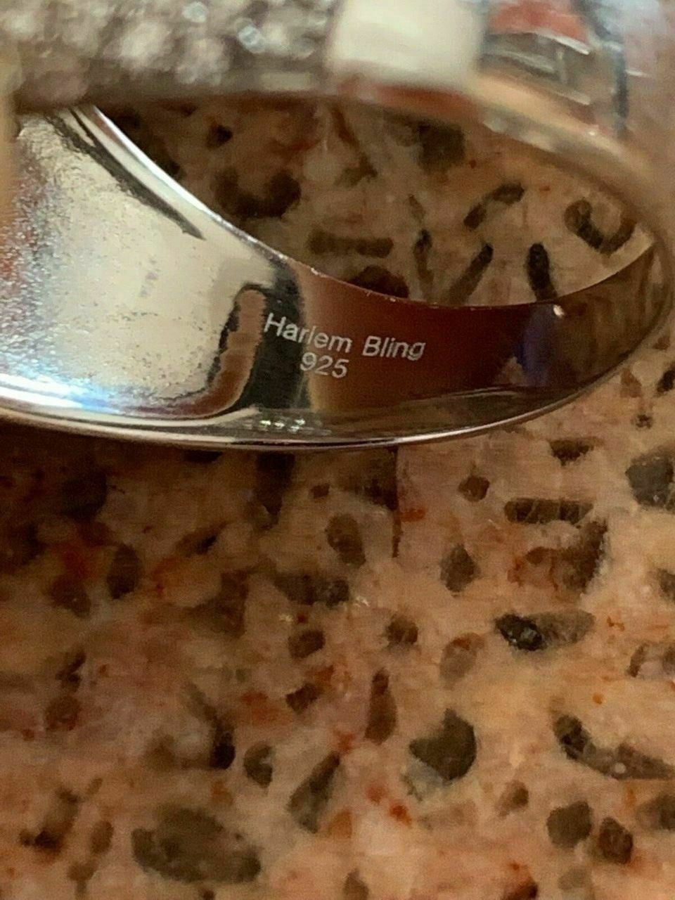 HarlemBling Mens Real Solid 925 Sterling Silver Ring Real Icy Square Cluster Hip Hop Pinky