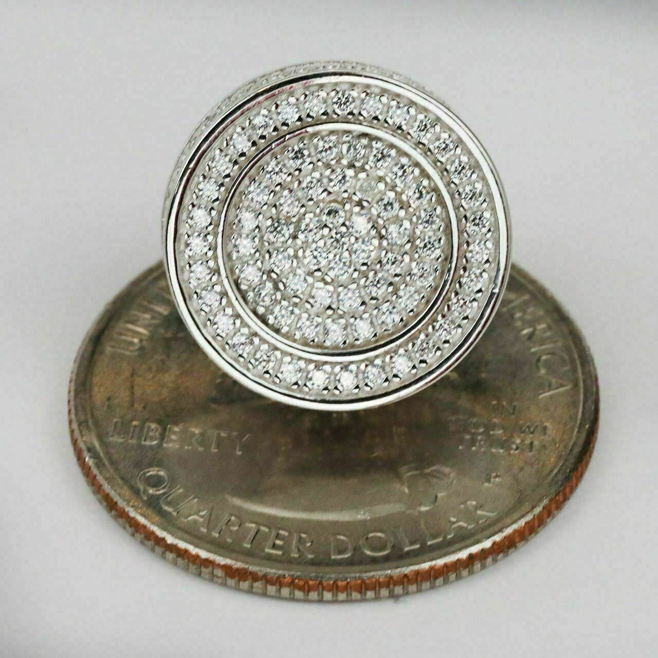 HarlemBling Mens Real Solid Sterling Silver 1/2 Large MicroPave Man Diamonds Earrings ICY