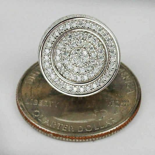 HarlemBling Mens Real Solid Sterling Silver 1/2 Large MicroPave Man Diamonds Earrings ICY