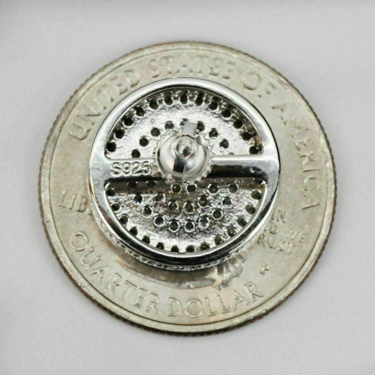 HarlemBling Mens Real Solid Sterling Silver 1/2 Large MicroPave Man Diamonds Earrings ICY