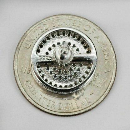 HarlemBling Mens Real Solid Sterling Silver 1/2 Large MicroPave Man Diamonds Earrings ICY