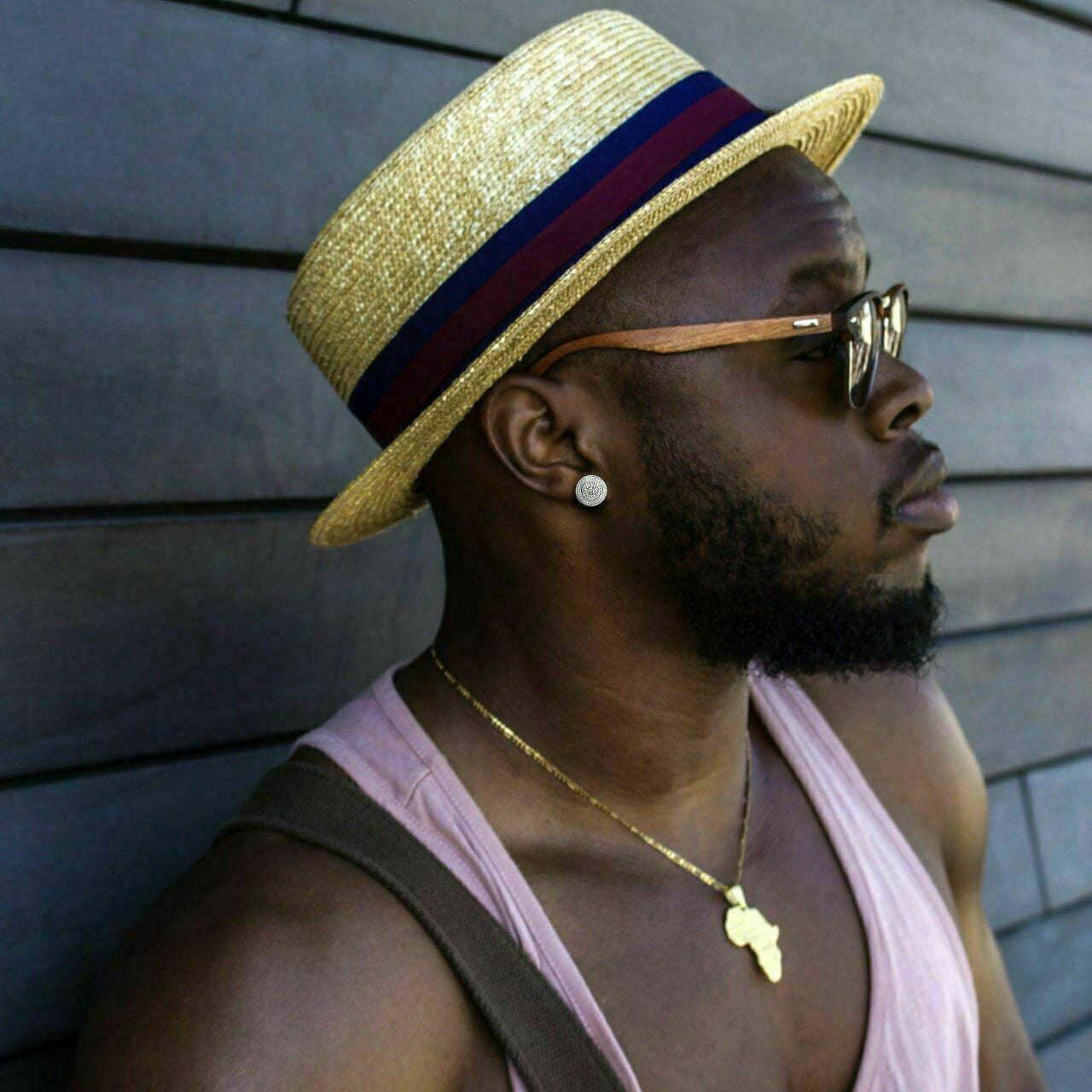 HarlemBling Mens Real Solid Sterling Silver 1/2 Large MicroPave Man Diamonds Earrings ICY