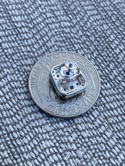 HarlemBling Mens Real Solid Sterling Silver Iced Baguette Diamond Hip Hop Earrings Studs