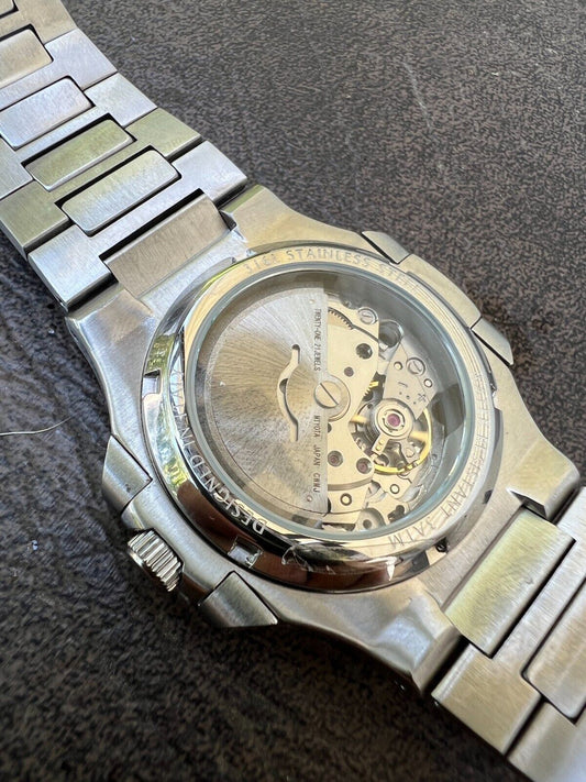 HarlemBling Mens Real Stainless Steel Iced 2ct Moissanite Watch Pass Diamond Test Black Face