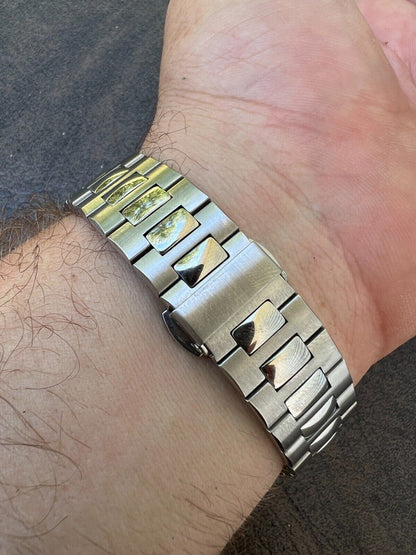 HarlemBling Mens Real Stainless Steel Iced 2ct Moissanite Watch Pass Diamond Test Black Face