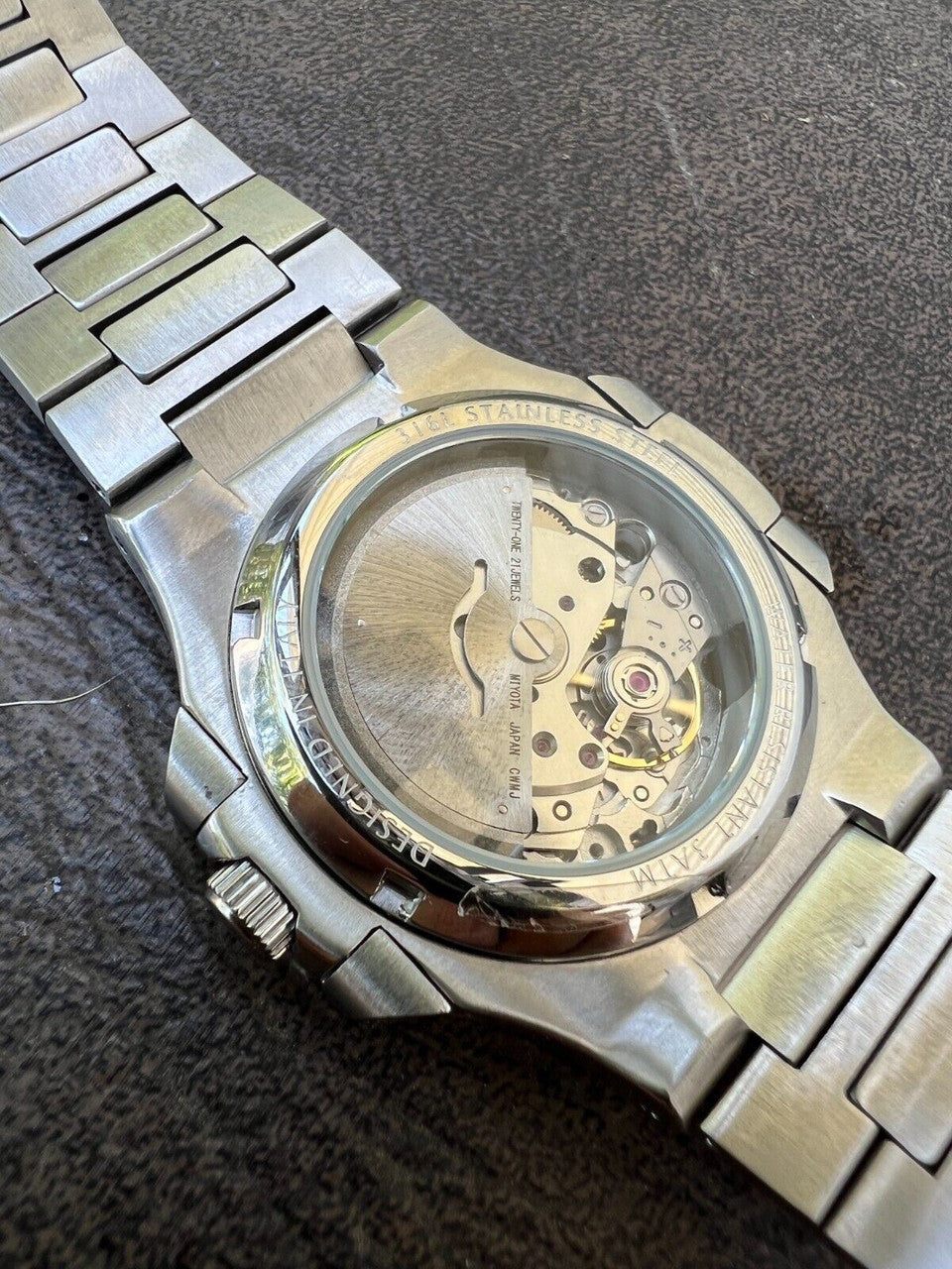 HarlemBling Mens Real Stainless Steel Iced 2ct Moissanite Watch Pass Diamond Test Blue Face