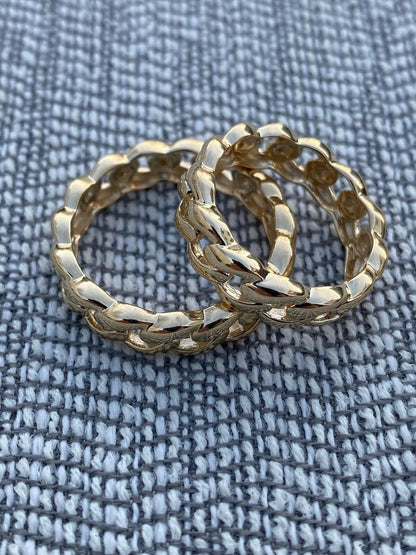 HarlemBling Mens Solid 14k Gold Miami Cuban Ring 6mm Wedding Band Pinky Ring Sz 7-13 ITALY