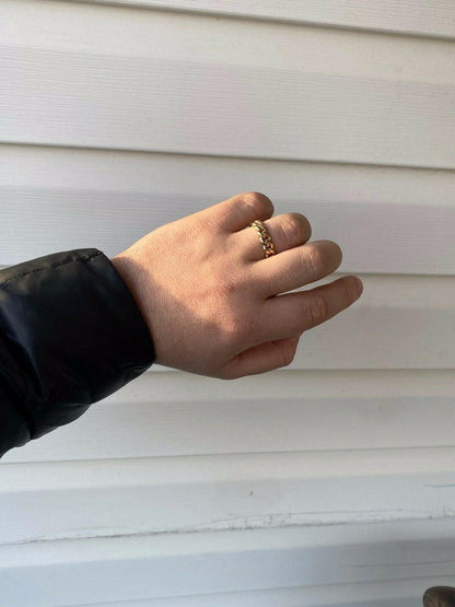 HarlemBling Mens Solid 14k Gold Miami Cuban Ring 6mm Wedding Band Pinky Ring Sz 7-13 ITALY