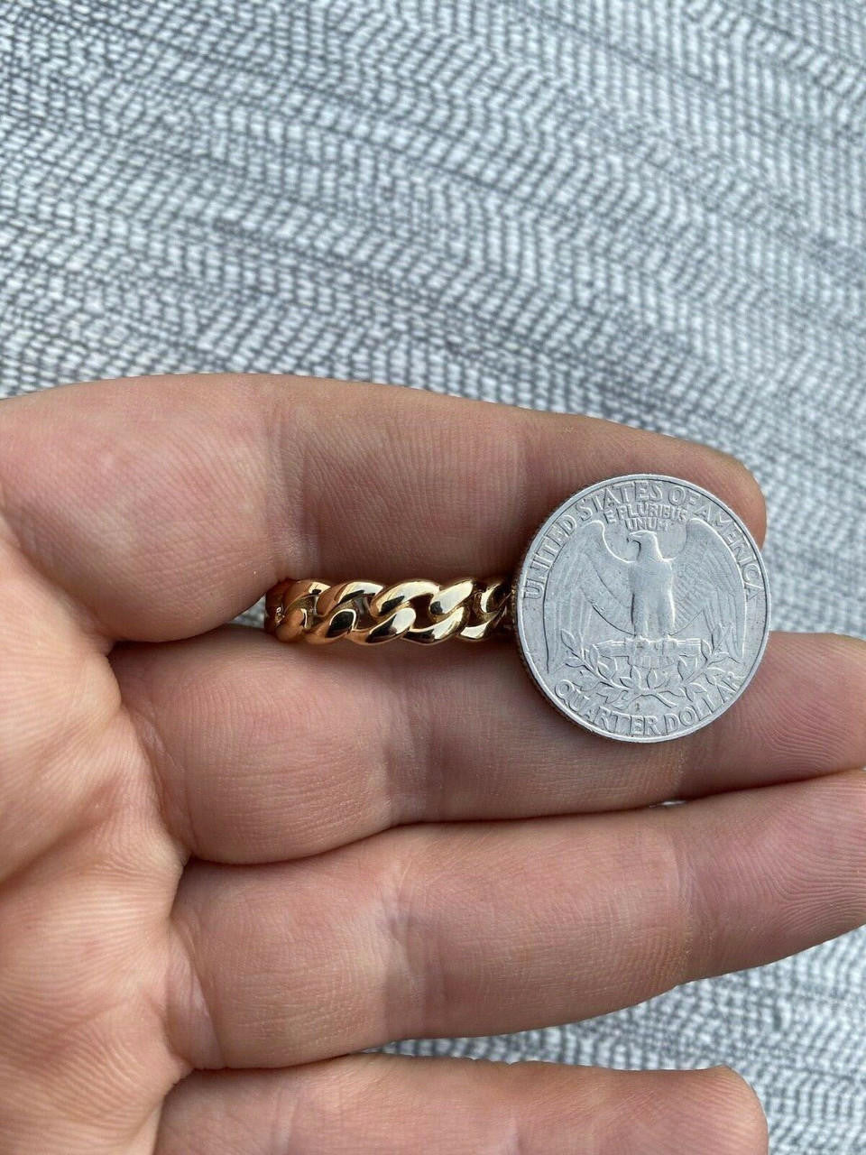 HarlemBling Mens Solid 14k Gold Miami Cuban Ring 6mm Wedding Band Pinky Ring Sz 7-13 ITALY