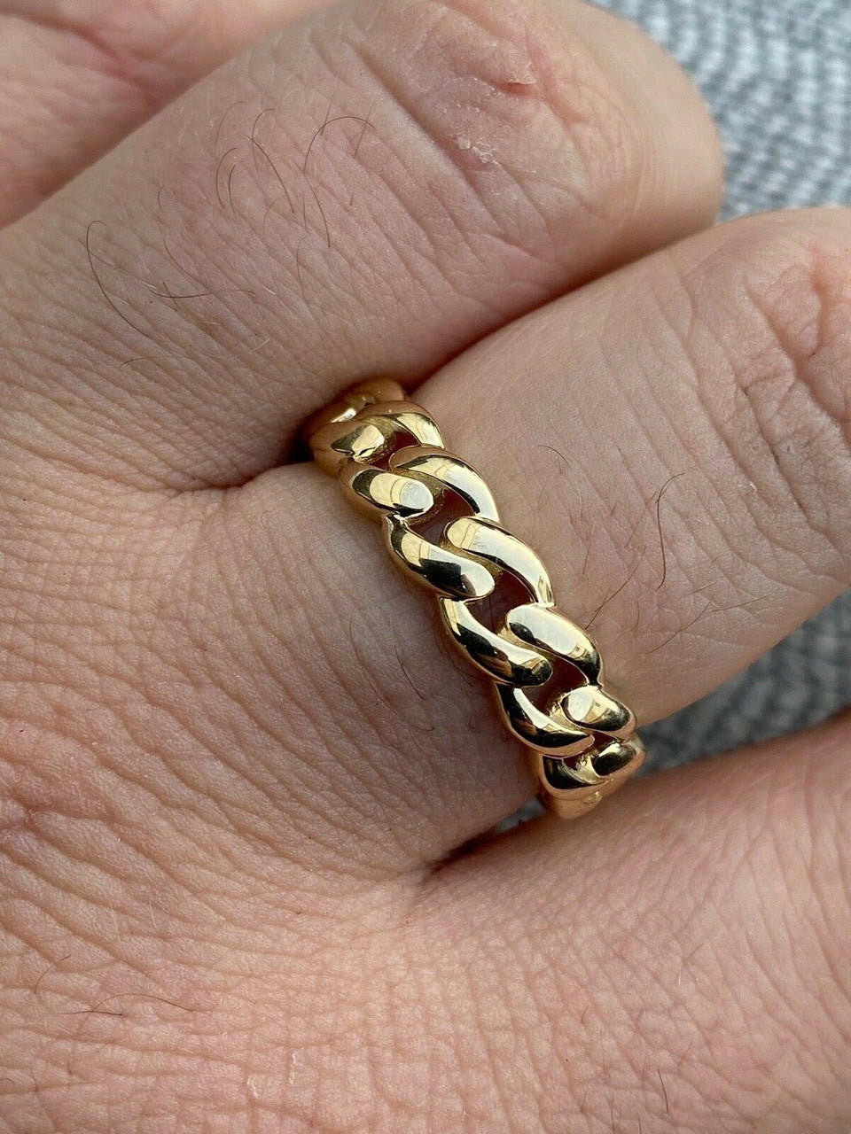 HarlemBling Mens Solid 14k Gold Miami Cuban Ring 6mm Wedding Band Pinky Ring Sz 7-13 ITALY