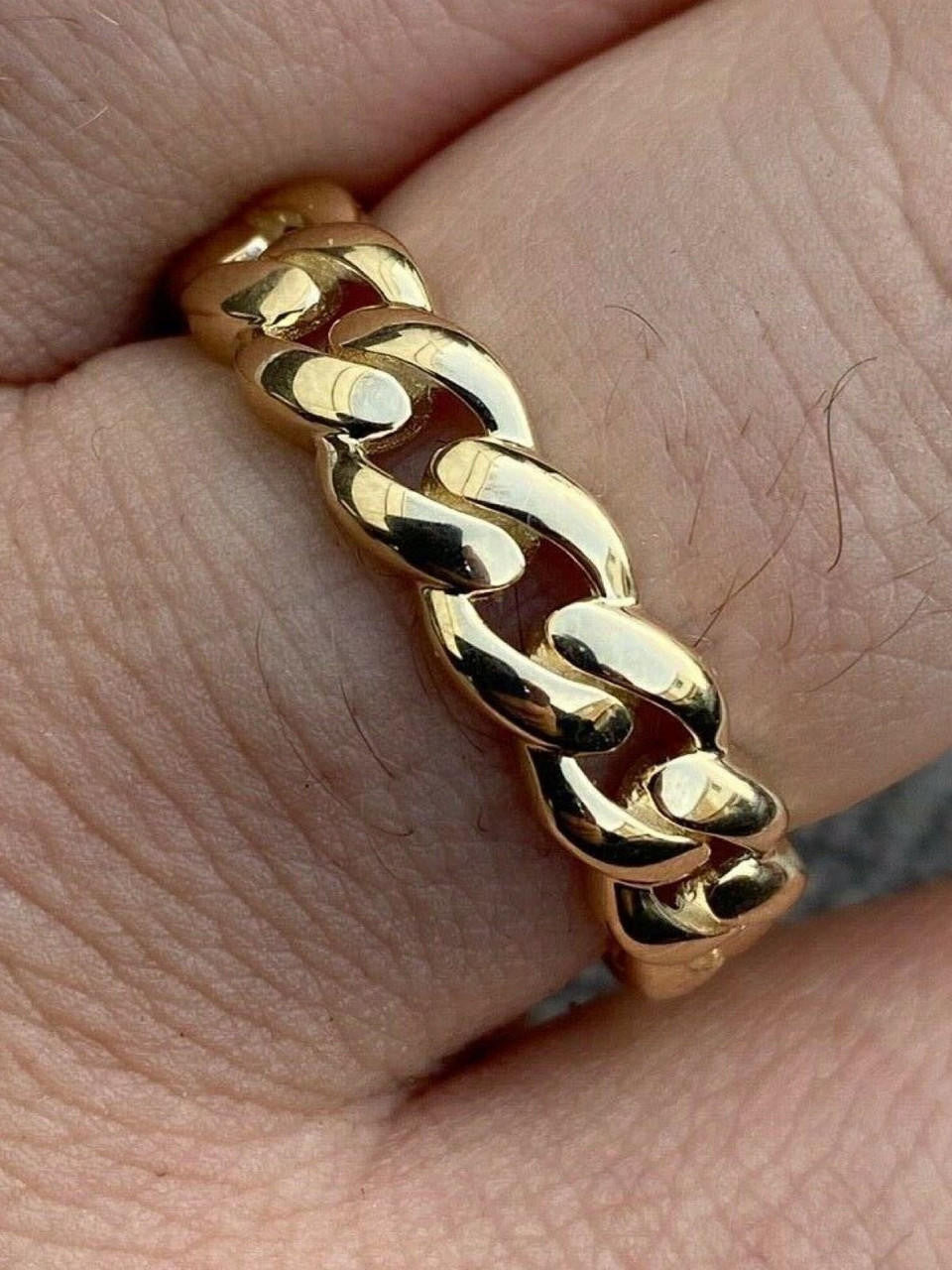 HarlemBling Mens Solid 14k Gold Miami Cuban Ring 6mm Wedding Band Pinky Ring Sz 7-13 ITALY