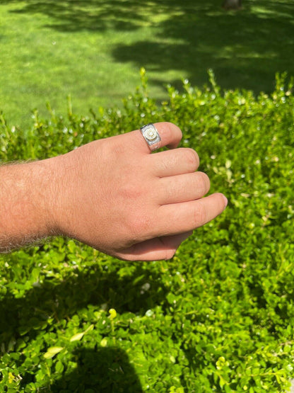 HarlemBling Mens Solid 925 Silver 14k Gold Vermeil Diamond RING Size 7 8 9 10 11 12 13 ICED