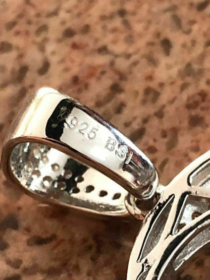 HarlemBling Mens Solid 925 Silver Crescent Moon and Star Islam Muslim Arabic Pendant Iced Icy