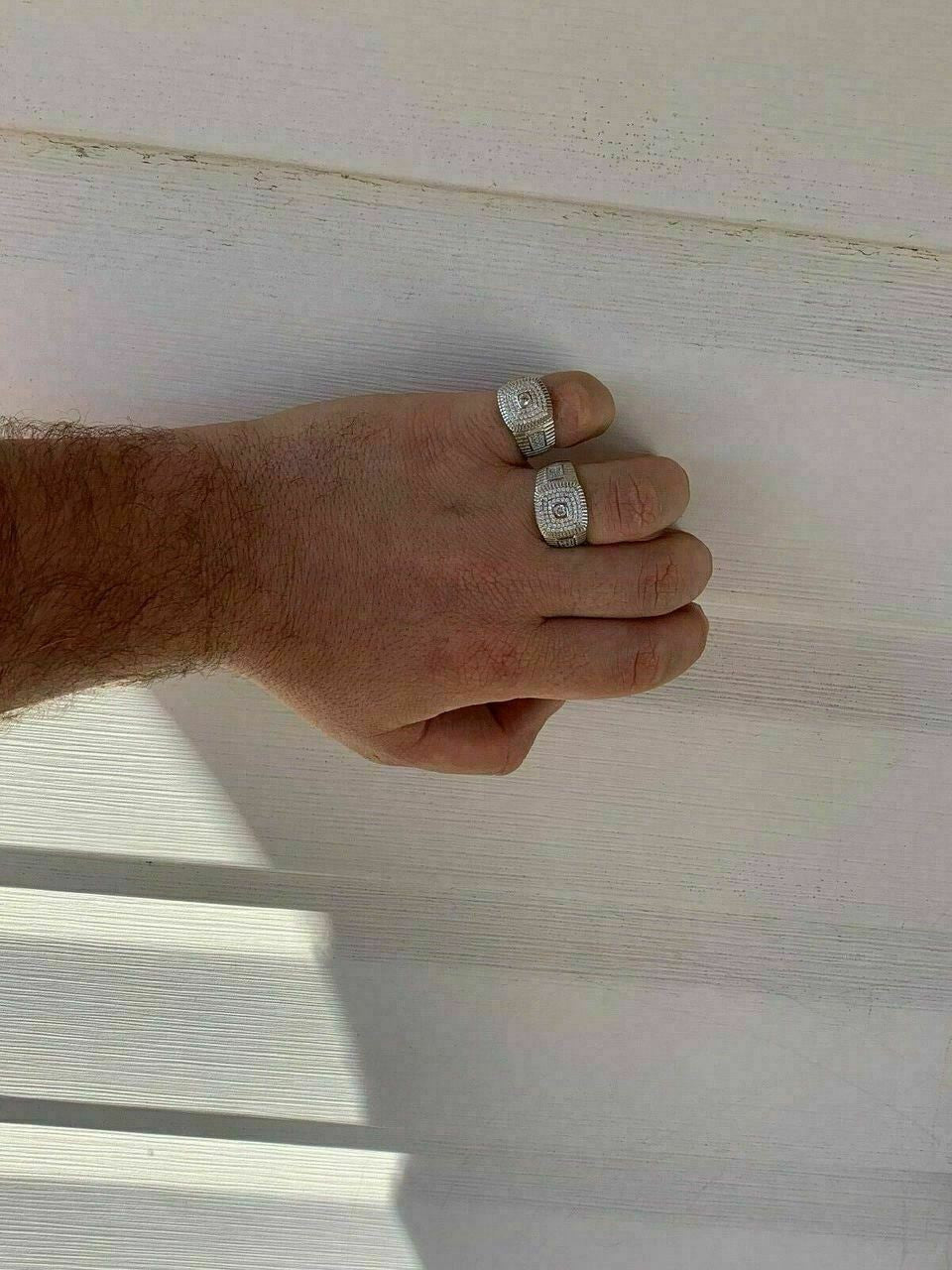 Men's Solid 925 Sterling Silver 2ct Lab Diamond Pinky RING ICY