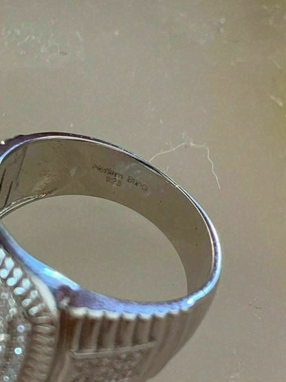 HarlemBling Mens Solid 925 Sterling Silver 2ct Lab Diamond Pinky RING ICY Bust Down Sz 7-13