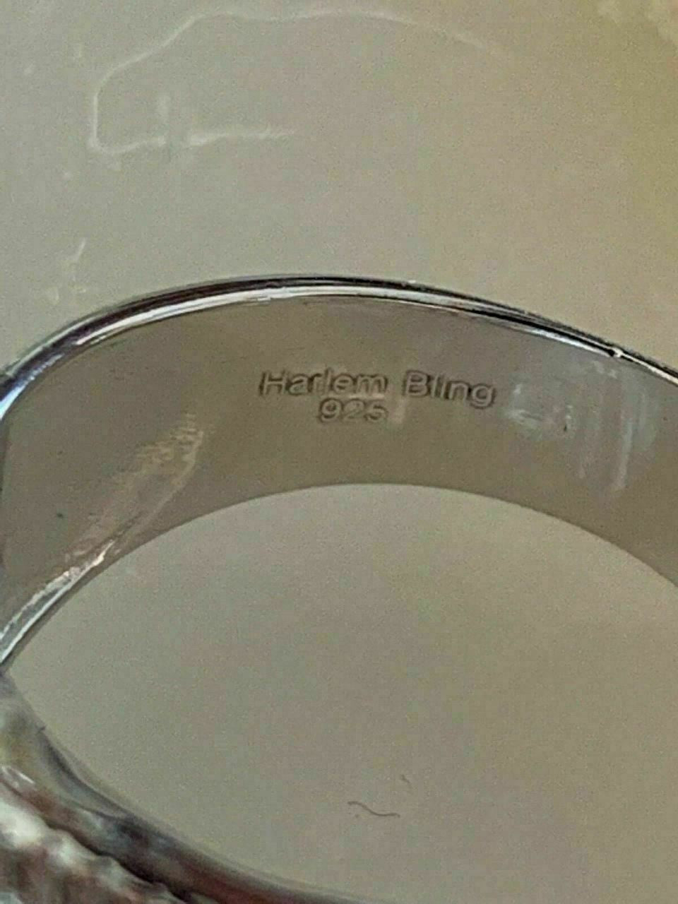 HarlemBling Mens Solid 925 Sterling Silver Big Octagon Hip Hop RING Super Iced Large Pinky