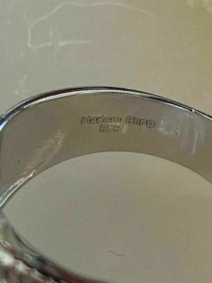 HarlemBling Mens Solid 925 Sterling Silver Big Octagon Hip Hop RING Super Iced Large Pinky