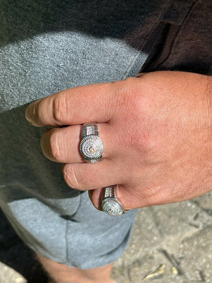 HarlemBling Mens Solid 925 Sterling Silver Diamond Pinky RING ICED Bust Out Down Size 7-13