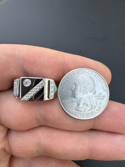 HarlemBling Mens Solid 925 Sterling Silver Iced Out Moissanite Ring - Sizes 6-13 - Passes Tester