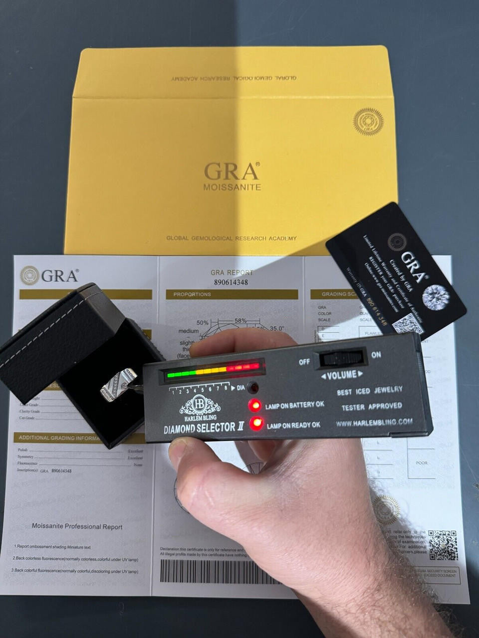 HarlemBling Mens Solid 925 Sterling Silver Iced Out Moissanite Ring - Sizes 6-13 - Passes Tester