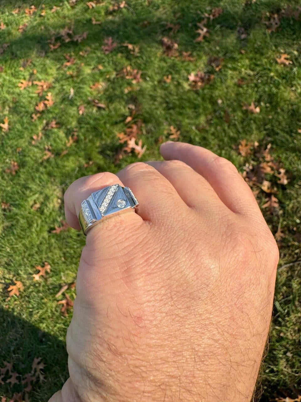 HarlemBling Mens Solid 925 Sterling Silver Iced Out Moissanite Ring - Sizes 6-13 - Passes Tester