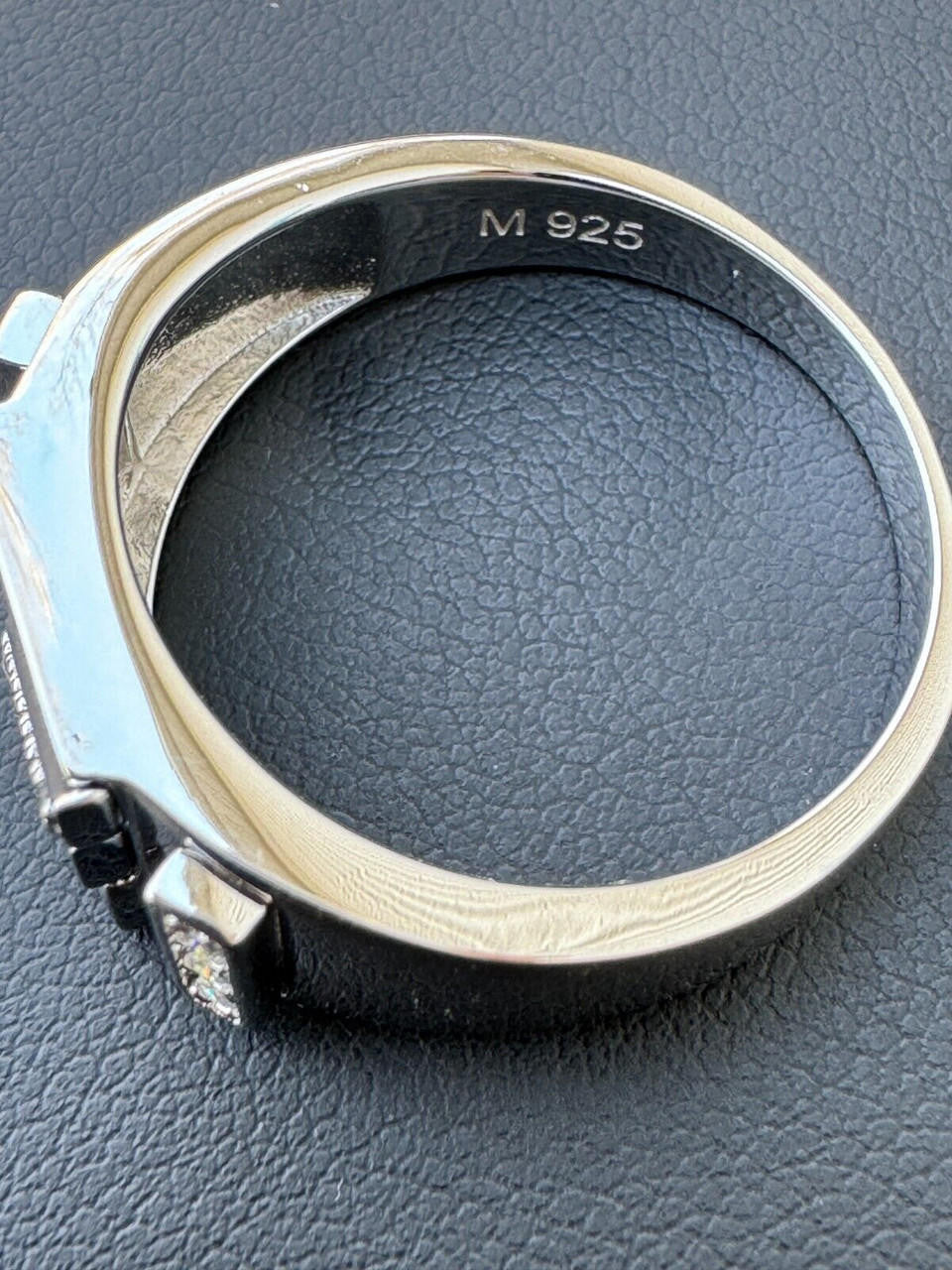 HarlemBling Mens Solid 925 Sterling Silver Iced Out Moissanite Ring - Sizes 6-13 - Passes Tester