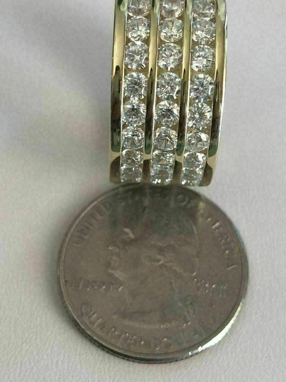 HarlemBling Mens Tennis Ring 14k Gold Over Solid 925 Silver Diamond Pinky Wedding Band REAL