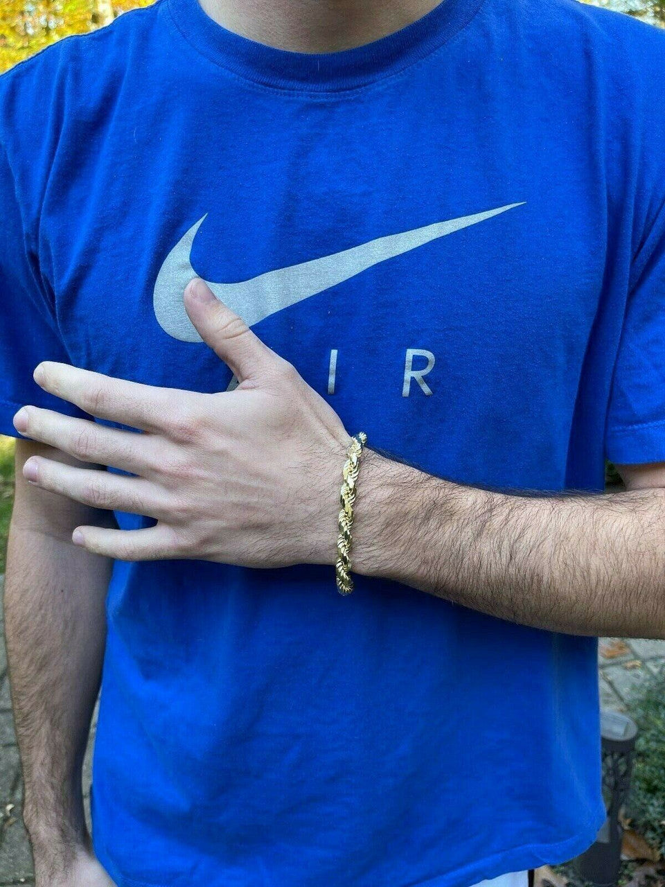 HarlemBling Mens Thick 8mm Rope Bracelet 14k Gold Vermeil Real Solid 925 Sterling Silver 42g