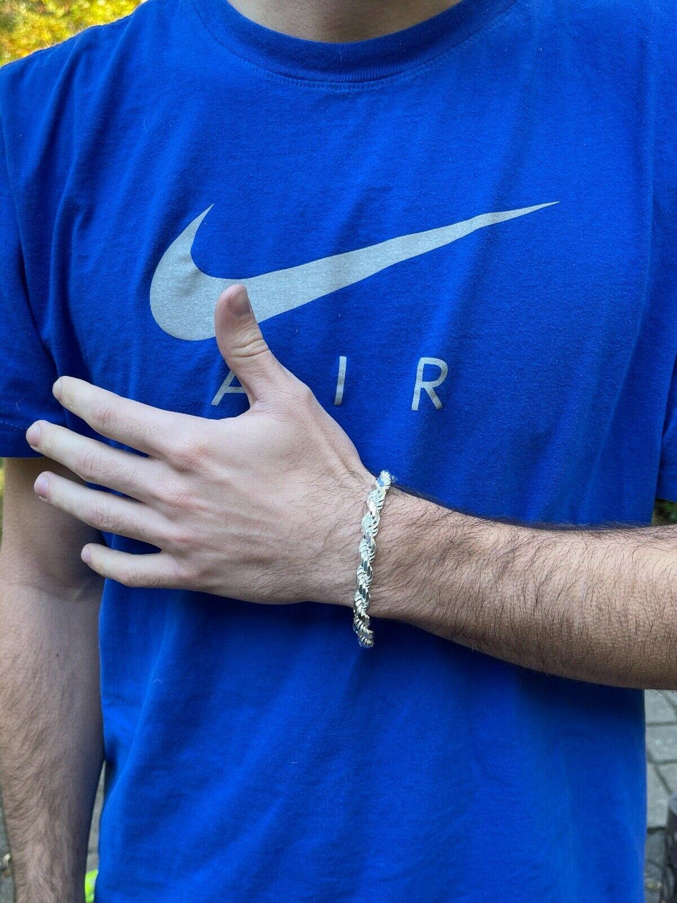 HarlemBling Mens Thick 8mm Rope Bracelet Real Solid 925 Sterling Silver 8.5 42 Grams ITALY