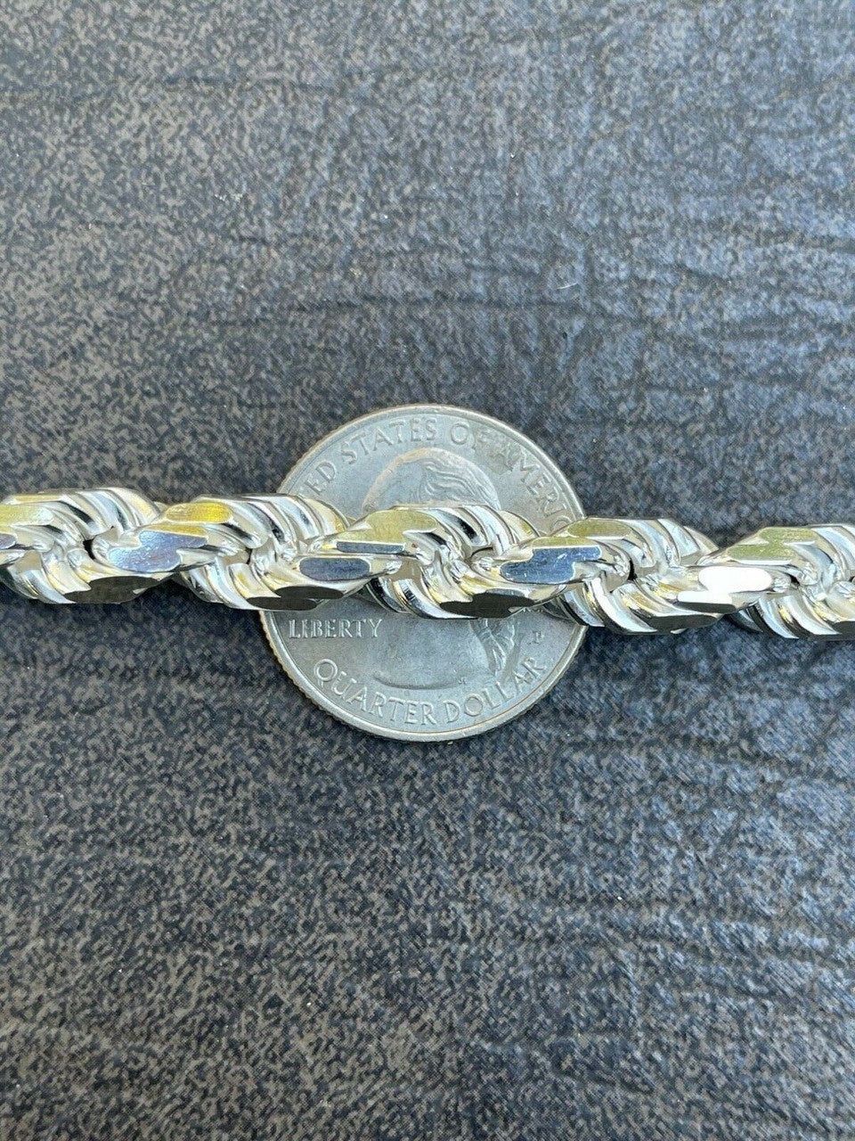 HarlemBling Mens Thick 8mm Rope Bracelet Real Solid 925 Sterling Silver 8.5 42 Grams ITALY