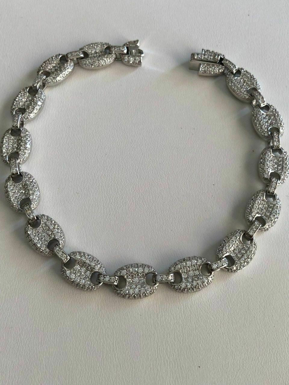 Men's Women's 8mm Gucci Link Bracelet Solid 925 Sterling Silver