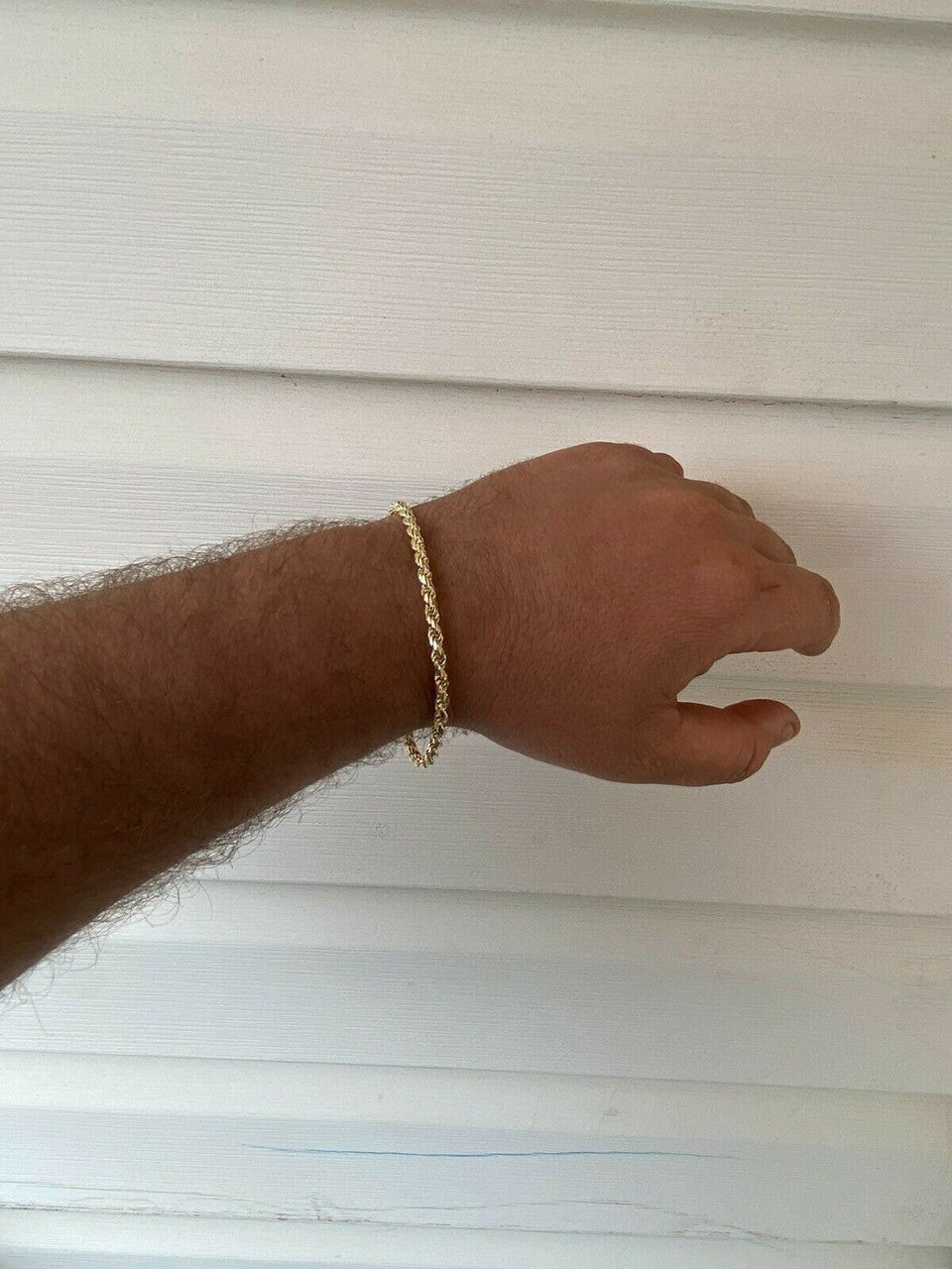 HarlemBling Mens Womens Real 14k Gold Plated Solid 925 Sterling Silver Rope Bracelet 2-6mm