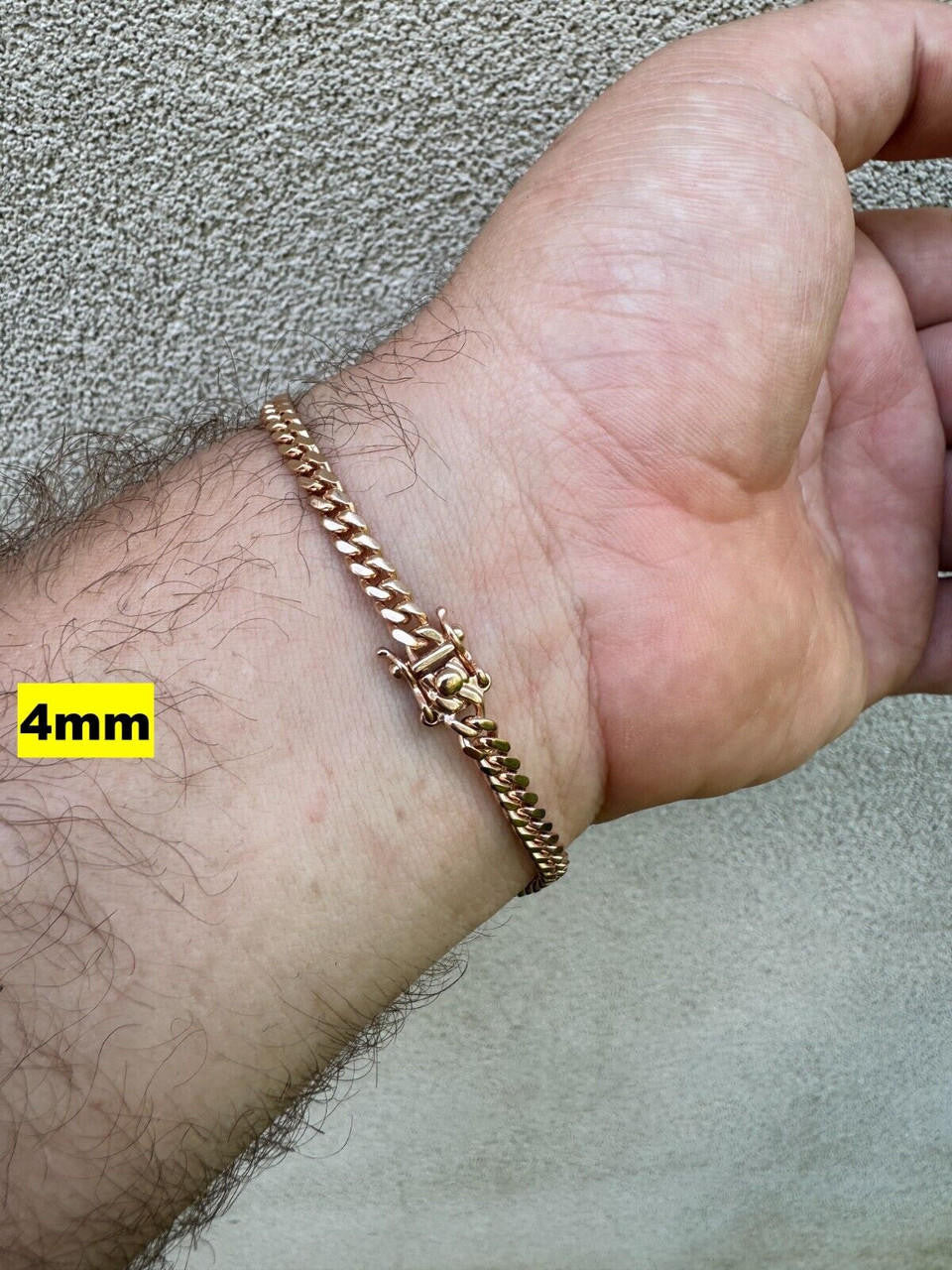 HarlemBling Miami Cuban Link Bracelet - 14k Rose Gold Vermeil 925 Sterling Silver - 7"-9.5" - 4mm-10.5mm